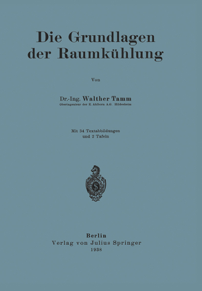 Die Grundlagen der Raumkühlung von Tamm,  Walther