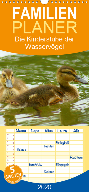 Die Kinderstube der Wasservögel – Familienplaner hoch (Wandkalender 2020 , 21 cm x 45 cm, hoch) von kattobello