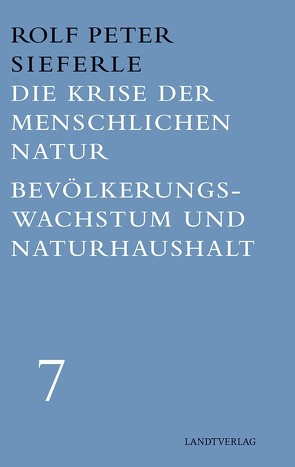 Die Krise der menschlichen Natur / Bevölkerungswachstum und Naturhaushalt von Sieferle,  Rolf Peter, Weissmann,  Karlheinz