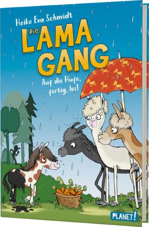 Die Lama-Gang. Mit Herz & Spucke 4: Auf die Hufe, fertig los! von Renger,  Nikolai, Schmidt,  Heike Eva