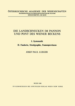 Die Landschnecken im Pannon und Pont des Wiener Beckens von Lueger,  J.P.