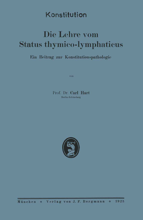 Die Lehre vom Status thymico-lymphaticus von Hart,  NA, Lubarsch,  NA