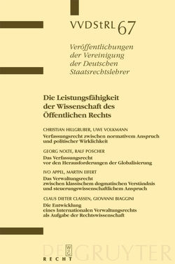 Die Leistungsfähigkeit der Wissenschaft des Öffentlichen Rechts von et al., Hillgruber,  Christian, Nolte,  Georg, Poscher,  Ralf, Volkmann,  Uwe
