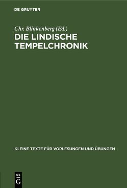 Die Lindische Tempelchronik von Blinkenberg,  Chr.