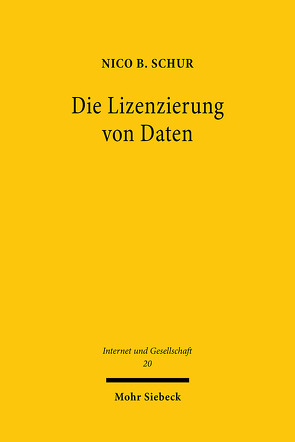 Die Lizenzierung von Daten von Schur,  Nico B.