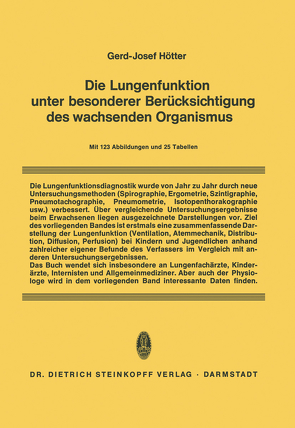 Die Lungenfunktion unter besonderer Berücksichtigung des wachsenden Organismus von Hötter,  Gerd-Josef, Simon,  K.