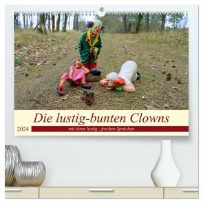 Die lustig-bunten Clowns (hochwertiger Premium Wandkalender 2024 DIN A2 quer), Kunstdruck in Hochglanz von Junghanns,  Konstanze