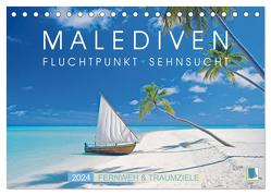 Die Malediven: Fluchtpunkt Sehnsucht (Tischkalender 2024 DIN A5 quer), CALVENDO Monatskalender von CALVENDO,  CALVENDO