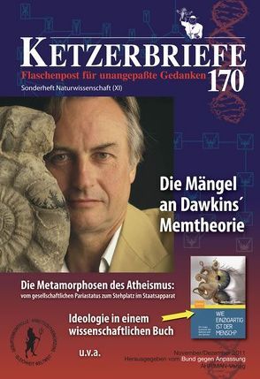 Die Mängel an Dawkins‘ Memtheorie von Hoevels,  Fritz Erik, Hoff,  Eleonora, Kartin,  Viktor, Priskil,  Peter