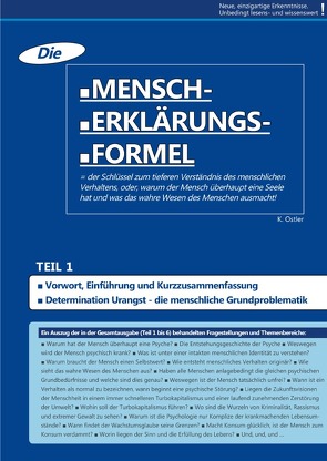 Die Mensch-Erklärungsformel / Die Mensch-Erklärungsformel (Teil 1) von Ostler,  K.