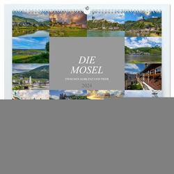 Die Mosel zwischen Koblenz und Trier (hochwertiger Premium Wandkalender 2024 DIN A2 quer), Kunstdruck in Hochglanz von Meutzner,  Dirk