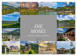 Die Mosel zwischen Koblenz und Trier (Wandkalender 2024 DIN A2 quer), CALVENDO Monatskalender von Meutzner,  Dirk