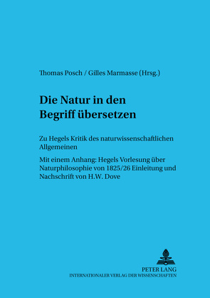 Die Natur in den Begriff übersetzen von Marmasse,  Gilles, Posch,  Thomas