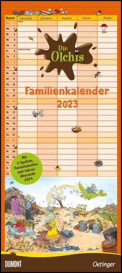 Die Olchis Familienkalender 2023 – Von Erhard Dietl – Familienplaner mit 5 Spalten – Format 22 x 49,5 cm von Dietl,  Erhard