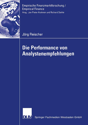 Die Performance von Analystenempfehlungen von Fleischer,  Jörg, Gerke,  Prof. Dr. Wolfgang