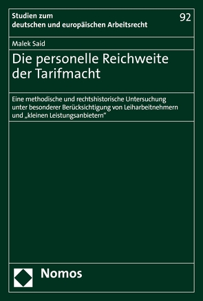 Die personelle Reichweite der Tarifmacht von Said,  Malek