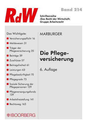 Die Pflegeversicherung von Marburger,  Horst