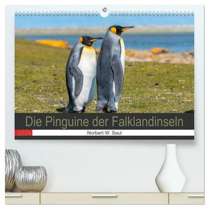 Die Pinguine der Falklandinseln (hochwertiger Premium Wandkalender 2024 DIN A2 quer), Kunstdruck in Hochglanz von W. Saul,  Norbert
