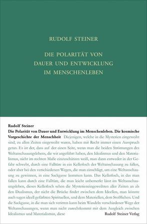 Die Polarität von Dauer und Entwickelung im Menschenleben von Leubin,  Andrea, Rudolf Steiner Nachlassverwaltung, Steiner,  Rudolf