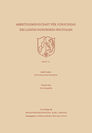 Die Problematik der Distribution / Der Leistungslohn von Seÿffert,  Rudolf