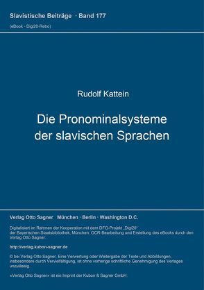 Die Pronominalsysteme der slavischen Sprachen von Kattein,  Rudolf