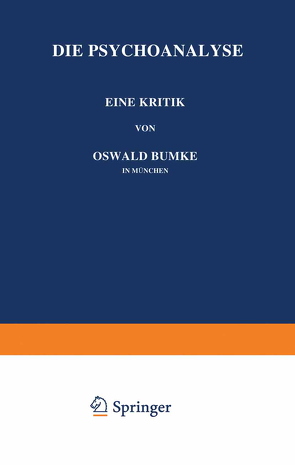 Die Psychoanalyse von Bumke,  Oswald