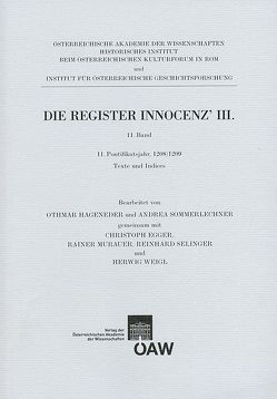 Die Register Innocenz`III. 11. Band von Hageneder,  Othmar, Sommerlechner,  Andrea