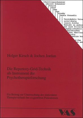 Die Repertory-Grid-Technik als Instrument der Psychotherapie von Jordan,  Jochen, Kirsch,  Holger