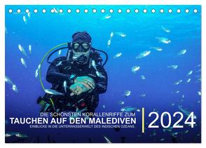 Die schönsten Korallenriffe zum Tauchen auf den Malediven (Tischkalender 2024 DIN A5 quer), CALVENDO Monatskalender von Hubo - feel4nature,  Christian