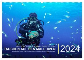 Die schönsten Korallenriffe zum Tauchen auf den Malediven (Wandkalender 2024 DIN A2 quer), CALVENDO Monatskalender von Hubo - feel4nature,  Christian