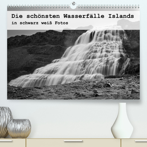 Die schönsten Wasserfälle Islands in schwarz weiß Fotos (Premium, hochwertiger DIN A2 Wandkalender 2022, Kunstdruck in Hochglanz) von Redtenbacher,  Herbert