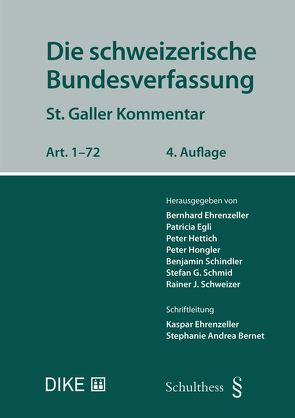 Die schweizerische Bundesverfassung von Egli,  Patricia, Ehrenzeller,  Bernhard, Hettich,  Peter, Hongler,  Peter, Schindler,  Benjamin, Schmid,  Stefan G, Schweizer,  Rainer J.