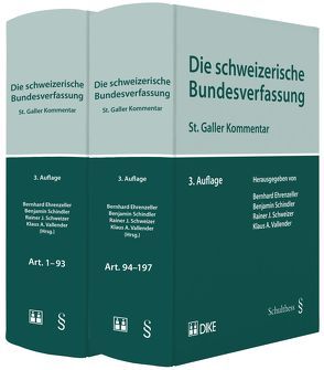 Die Schweizerische Bundesverfassung von Ehrenzeller,  Bernhard, Schindler,  Benjamin, Schweizer,  Rainer J., Vallender,  Klaus A.