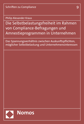 Die Selbstbelastungsfreiheit im Rahmen von Compliance-Befragungen und Amnestieprogrammen in Unternehmen von Kraus,  Philip Alexander