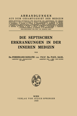 Die Septischen Erkrankungen in der Inneren Medizin von Donath,  Ferdinand, Saxl,  Paul