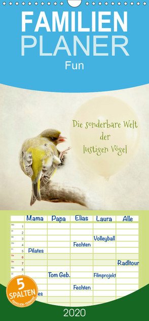 Die sonderbare Welt der lustigen Vögel – Familienplaner hoch (Wandkalender 2020 , 21 cm x 45 cm, hoch) von Hultsch,  Heike