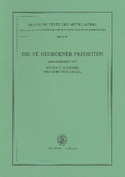 Die St. Georgener Predigten von Schiewer,  Regina D., Seidel,  Kurt Otto