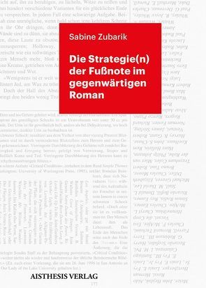 Die Strategie(n) der Fußnote im gegenwärtigen Roman von Zubarik,  Sabine