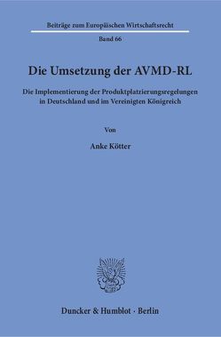 Die Umsetzung der AVMD-RL. von Kötter,  Anke