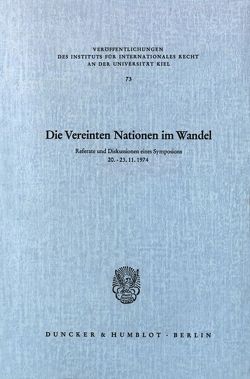 Die Vereinten Nationen im Wandel. von Kewenig,  Wilhelm A.