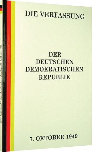 Die Verfassung der Deutschen Demokratischen Republik von Rockstuhl,  Harald