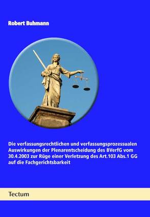 Die verfassungsrechtlichen und verfassungsprozessualen Auswirkungen der Plenarentscheidung des BVerfG vom 30.4.2003 zur Rüge einer Verletzung des Art.103 Abs.1 GG auf die Fachgerichtsbarkeit von Buhmann,  Robert