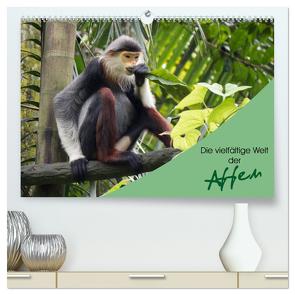 Die vielfältige Welt der Affen (hochwertiger Premium Wandkalender 2024 DIN A2 quer), Kunstdruck in Hochglanz von Williger,  Christina