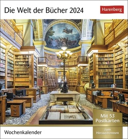 Die Welt der Bücher Postkartenkalender 2024