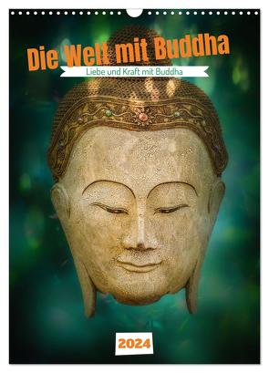 Die Welt mit Buddha (Wandkalender 2024 DIN A3 hoch), CALVENDO Monatskalender von von Laar am Rhein,  Herzog