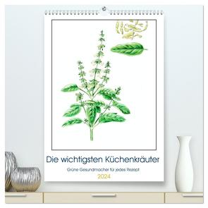 Die wichtigsten Küchenkräuter (hochwertiger Premium Wandkalender 2024 DIN A2 hoch), Kunstdruck in Hochglanz von dieKLEINERT.de,  dieKLEINERT.de