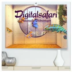 Digitalsafari – humorvolle Bildmontagen (hochwertiger Premium Wandkalender 2024 DIN A2 quer), Kunstdruck in Hochglanz von Brunner-Klaus,  Liselotte
