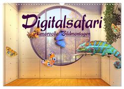 Digitalsafari – humorvolle Bildmontagen (Wandkalender 2024 DIN A3 quer), CALVENDO Monatskalender von Brunner-Klaus,  Liselotte