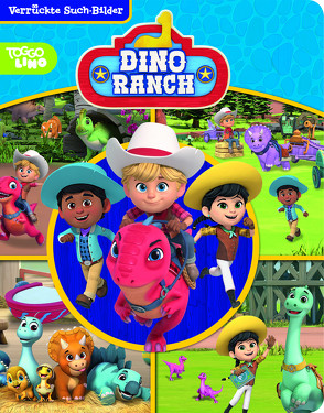 Dino Ranch – Verrückte Such-Bilder, groß – Wimmelbuch für Kinder ab 18 Monaten – Pappbilderbuch mit wattiertem Umschlag