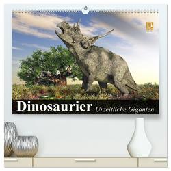Dinosaurier. Urzeitliche Giganten (hochwertiger Premium Wandkalender 2024 DIN A2 quer), Kunstdruck in Hochglanz von Stanzer,  Elisabeth